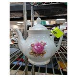 Porcelain Teapot With Pink Rose Design