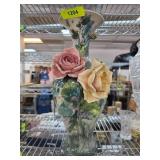 Large Italian Vase with Floral Design