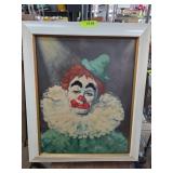Signed Topman Clown Painting in Frame
