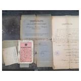 1888 Russian Passport and Misc Documents Early 20t