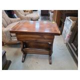 Wooden Side Table with Drawer and Lower Shelf