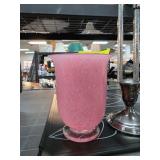 Pink Speckled Glass Hurricane Vase