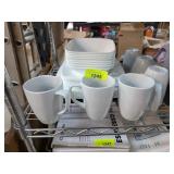 Corelle White Dinnerware Set with Mugs