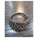 Sterling Silver Size 8 Woven Design Ring