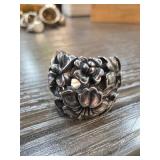 Napier Sterling Silver Floral Ring Sz 8