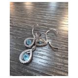 Sterling Silver and Topaz Earrings