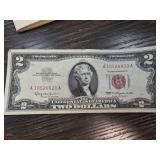 1963 United States $2 Bill with Red Seal