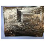 Lionel Barrymore Etching ï¿½Home Portï¿½ on Gold Foil