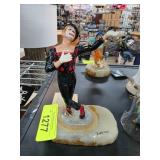 Porcelain Harlequin Figurine on Agate Base