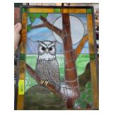 Stained Glass Panel With Owl Design