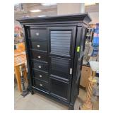 Black Wooden Armoire With Drawers