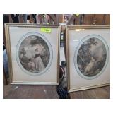 Framed Oval Pastoral Prints