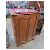 Wooden Cabinet With Double Doors and Shelving