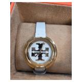 Tory Burch White Strap Gold-Tone Watch