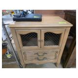 Wooden Cabinet With Wire Mesh Doors