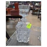 Clear Cut Glass Decanter with Stopper