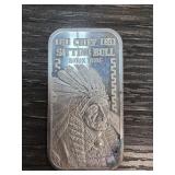 Chief Sitting Bull Silver Mint Bar