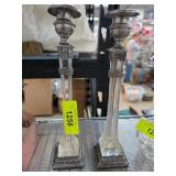 Glass and Metal Candlesticks