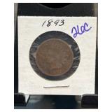 1893 Indian Head Cent in Holder