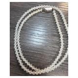 Faceted Clear Crystal Bead Necklace