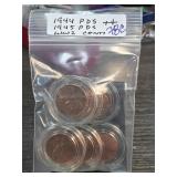1944 and 1945 PDS Lincoln Wheat Cents