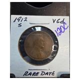 1912-S Lincoln Wheat Penny in VG Condition