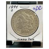 1894-O Morgan Silver Dollar in Holder