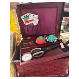 Wooden Sewing Basket with Accessories