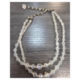 Double-Strand Clear Crystal Beaded Necklace
