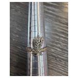 Sterling Silver Leaf Motif Ring