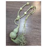 Jade Gourd Pendant With Braided Cord Necklace