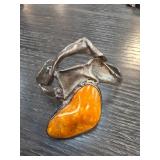 Sterling Silver Cuff Bracelet with Stone Accent