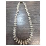 Faceted Clear Beaded Necklace with Clasp