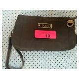 Tumi Black Wristlet Bag with Zipper Closure
