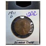 1911-D Lincoln Wheat Penny in Holder