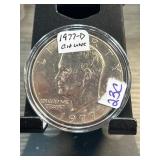 1977-D Eisenhower Dollar Coin in Case