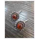 Sterling Silver and Amber Earrings