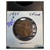 1925-S Lincoln Wheat Cent in Very Fine Condition