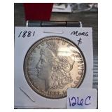 1881 Morgan Silver Dollar Coin