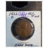 1922-D Lincoln Wheat Cent Rare Date