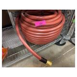 Heavy-Duty Red Rubber Garden Hose with Brass Fitti