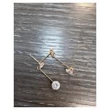 10k Gold Drop Earrings with Clear Stones