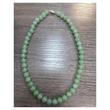 Strand of Green Jade Beads Necklace