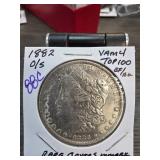 1882-o/s Morgan Silver Dollar VAM 4 O/S Variety
