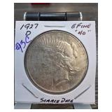 1927-D Peace Silver Dollar EF40
