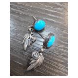 Sterling Silver Turquoise Drop Earrings