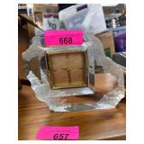 Crystal Quartz Clock With Brass-Tone Details