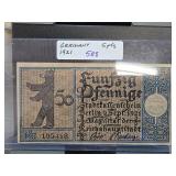 1921 German 50 Pfennig Notgeld Note
