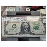 2006 $1 Federal Reserve Note with Low Serial Numbe