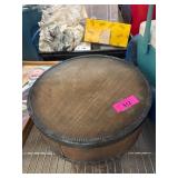 Shaker Style Round Wood Container with Metal Rim